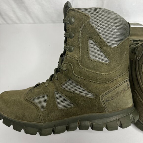 Reebok Men\'s Sublite Cushion Tactical Sage Green Mid Boot Size 5M Leather Upper